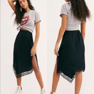 FREE PEOPLE Hey You Half Slip Skirt Black M NWT